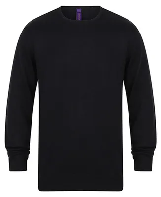 Produktbild von Henbury - Pullover für Herren, Rundhalsausschnitt, Leicht LT4240 (M) (Marine)