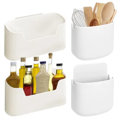 Imagen del producto de Omgoods - Juego de 4 cajas de almacenamiento para colgar en la pared, ideales para la cocina y el baño