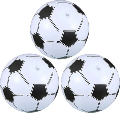 Produktbild von 3 Stück Aufblasbarer Ball - 40cm PVC-Kunststoff-Fußball für Kinder, leicht, Strandfußballbälle Fußball Softball Sport Bälle Spielzeug Weicher Fliegenball Spielball für Strand, Schwimmbad, Garten