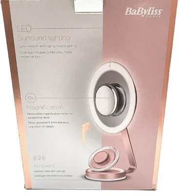 Obrázok produktu pre BaByliss 9450E Zväčšovacie zrkadlo de Osvetlené zrkadlo na líčenie so zväčšením x10 Magnetické, LED osvetlenie, 3 svetlá de