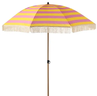 Obrázek produktu pro Slunečník s potiskem Soleil Stripe – žlutá/růžová – odolný proti UV záření a vodě – 160 x 180 cm
