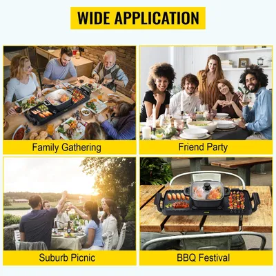 Produktbild von Elektrischer Grill – Hotpot – 2-in-1: Elektrischer Grill und Hotpot – Elektrischer Hotpot – 2400W