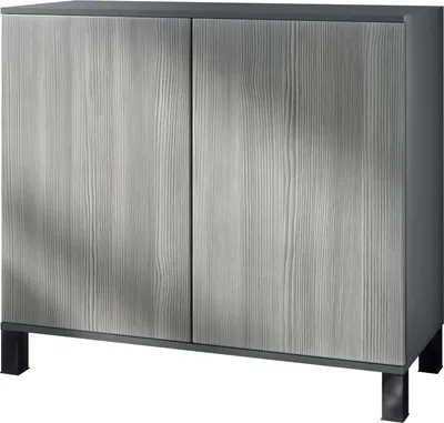 Produktbild von Vladon Kommode Skadu V3, Moderner Küchenschrank mit 2 großen Türen Anthrazit matt / Avola-Anthrazit (92,5 x 84.5 x 35)