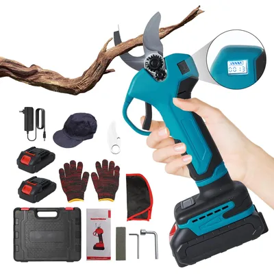 Immagine prodotto di Forbice elettrica da giardino - Potatore a batteria - 650 W - 40 mm - Motore brushless - 18 V - 2 batterie - Blu