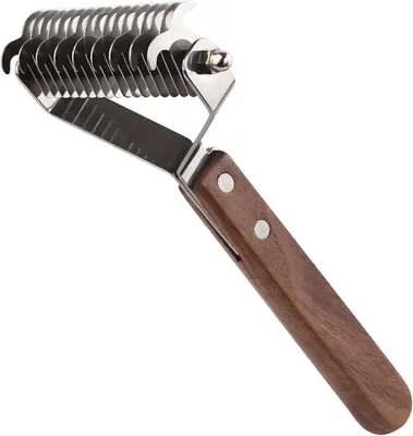 Produktbild von Undercoat Rake, 9+17 Doppelklingen, Hunde- und Katzenbürste für langes Haar, schmerzfreie Pflege