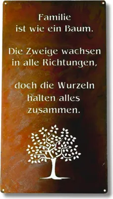 Produktbild von Rostikal Rost Deko Spruchtafel Familie 30 x 15 cm Edelrost Metall Gartenschild Tafel Schild zum hängen