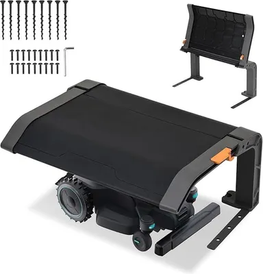 Productafbeelding van Robootmaaier garage, garage voor robotmaaiers, inklapbaar dak voor robotmaaier garage, carport voor grasmaaiers, robotmaaiers, Automower, 72x56x36cm, weerbestendig, UV-bescherming, zwart