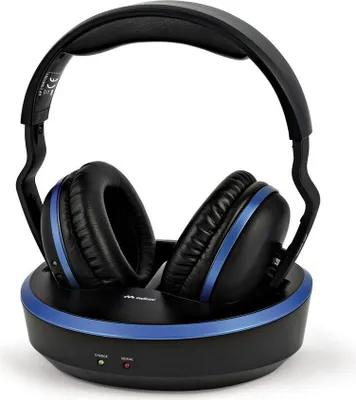 Image de Meliconi HP COMFORT écouteur/casque Écouteurs Sans fil Arceau Musique Noir, Bleu