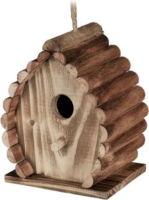 Produktbild von Famanu Vogelhaus Hängend aus naturbelassenem Holz - Dekoration und Nistkasten für Garten oder Balkon