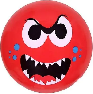 Produktbild von PVC-Ball 230 mm - Smiley-Gesicht rot