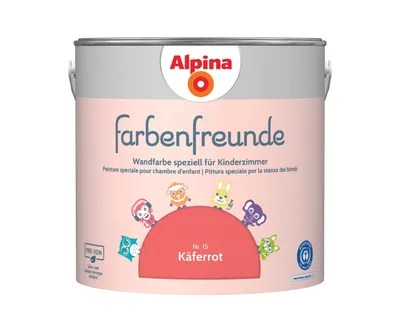 Produktbild von Alpina Farbenfreunde Wandfarbe Nr. 15 käferrot 2,5 L matt
