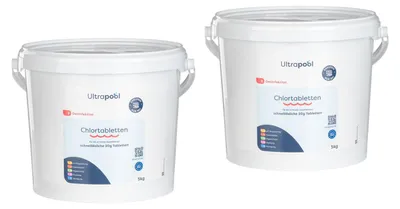 Produktbild von Ultrapool Chlortabletten 20 g schnell löslich – Schnellchlor Pool Chlor zur Stoßchlorung und schnellen Desinfektion 5 kg / 10 kg (2 x 5 kg)