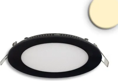 Produktbild von ISOLED 115459 LED Downlight, 9W, rund, ultraflach, blendungsreduziert, schwarz, 147mm, warmweiß, dimmbar CRI90
