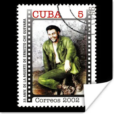 Produktbild von MuchoWow® Poster Briefmarke mit Che Guevara 50x50 cm - Wohnzimmerdekoration