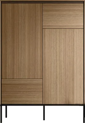 Produktbild von MIRJAN24 Türkommode Visso 2D VI-02, Stilvoll Wohnzimmer, Kommode mit zwei Drehtüren (Farbe: Lineare Eiche)