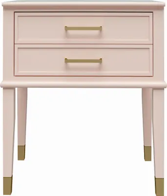 Produktbild von Beistelltisch mit 2 Schubladen aus MDF rosa