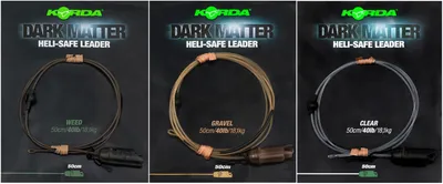 Produktbild von Korda Dark Matter Leader Heli Safe 50cm 40lb - Karpfenvorfach, Farbe:Gravel