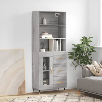 Produktbild von vidaXL Highboard Grau Sonoma 69,5x34x180 cm Holzwerkstoff
