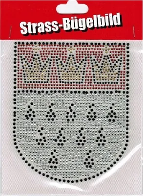 Produktbild von Ma186920 Silber-rot Straßbügelbild Wappen Köln