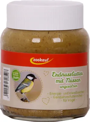 Produktbild von zookauf Erdnussbutter mit Nüssen im Glas 360 g