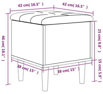 Productafbeelding van vidaXL Zitbank met opbergruimte, bruin, eikenlook, 42x42x46 cm
