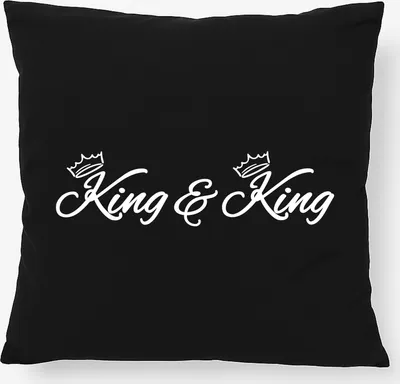 Produktbild von Huuraa Kissen King Paar Krone 40x40cm mit Füllung Black Baumwolle Dekokissen Geschenkidee