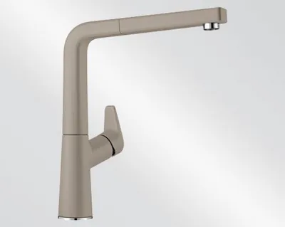 Produktbild von BLANCO AVONA-S, Messing SILGRANIT-Look, tartufo, Hochdruck, Standard, Braun, Chrom, Messing, Hebelgriffe, Einzelbild, Tartufo