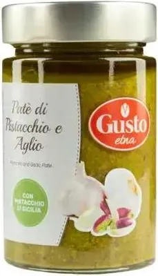 Zdjęcie produktu dla Pesto pistacjowe z czosnkiem 190g - Gusto Etna