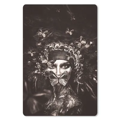 Produktbild von MuchoWow® Mauspad Mousepad Frau - Farbe - Schwarz - Weiß 18x27 cm - Mousepads - Maus Mat - Pad - Mausunterlage