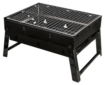 Produktbild von Tragbarer Holzkohlegrill 35x27x20 cm, Klappgrill für Camping, Picknicks, Urlaub und Strandpartys