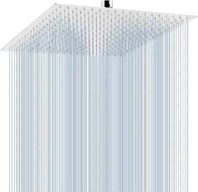 Produktbild von Regendusche Duschkopf, Edelstahl Regenbrause, Regenduschkopf Quadratisch, Anti-Kalk-Düsen, 30cm