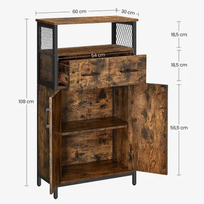 Image de Armoire de rangement – Armoire de salle de bain en bois – Armoire multifonctionnelle