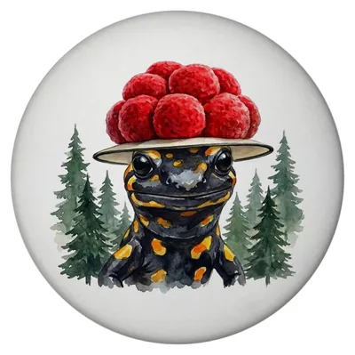 Produktbild von Feuersalamander mit Bollenhut Magnet Schwarzwald Motiv