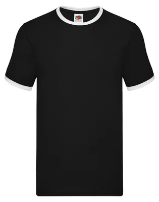 Produktbild von Fruit of the Loom - "Ringer 160" T-Shirt für Herren LT1992 (S) (Schwarz/Weiß)