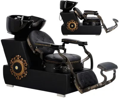 Produktbild von Friseurwaschanlage Barberwaschanlage Jack zum Friseur- und Barbersalon bewegliche schüssel keramik Armatur Batterie Kopfhörer