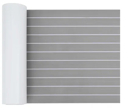 Produktbild von vidaXL Bootsmatte Gestreift Hellgrau und Weiß 240 x 60 cm EVA