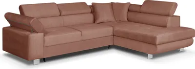 Produktbild von Ecksofa mit Schlaffunktion, CREDO Wellenfedern, rechts - Orange