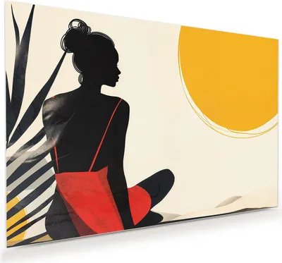 Produktbild von Glasbild 75x50cm in XXL für Wohnzimmer, Schlafzimmer Motiv Sonnenbaden