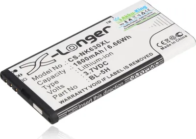 Produktbild von Akku-King 20112090, Akku, Nokia, Schwarz, Weiß, Lithium-Ion (Li-Ion), 1850 mAh, 3,7 V