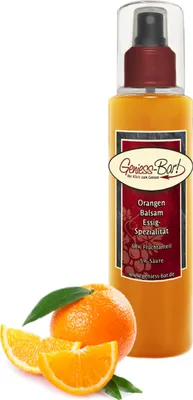 Produktbild von Orangen Balsam Essig - Spezialität 0,26L mit 68% Fruchtanteil & intensiver Fruchtnote sehr mild 5% Säure Pumpspray