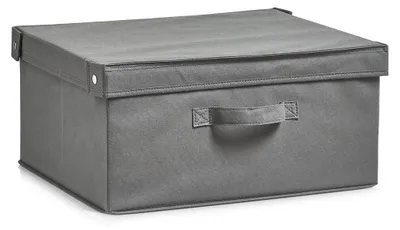 Produktbild von Zeller Aufbewahrungsbox mit Deckel, faltbar, grau, 41 x 35 x 20 cm, 14606