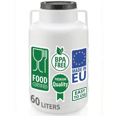 Produktbild von Weithalsfass 60 Liter Sauerkrautfas Regen Fass Gepäcktonne Camping schlank weiß