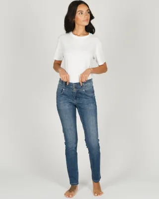 Produktbild von ANGELS JEANS STRETCH SKINNY BUTTON mid blue used 346 1203.3358 34 L32