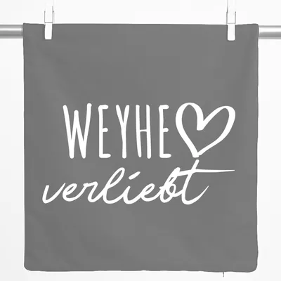 Produktbild von Huuraa Kissenbezug Weyhe verliebt 40x40cm Steel Grey Baumwolle Dekokissenbezug Geschenkidee