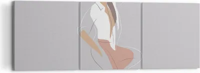 Produktbild von Bild auf Leinwand - Leinwandbild - 3 Teile - Frau Grafik Modern - 120x40cm - Wand Bild - Wanddeko - Wandbilder - Leinwanddruck - Bilder - Wanddekoration - Leinwand bilder - Wandbild - CA120x40-4266
