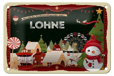 Produktbild von Blechschild Weihnachten Grüße LOHNE Geschenk FEST Dekoration  18x12cm