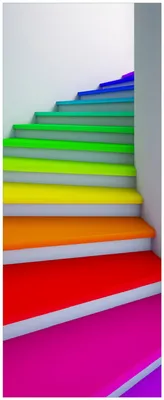 Produktbild von Wallario Memoboard Magnettafel aus Glas, Größe 32 x 80 cm, Motiv Bunte Treppe