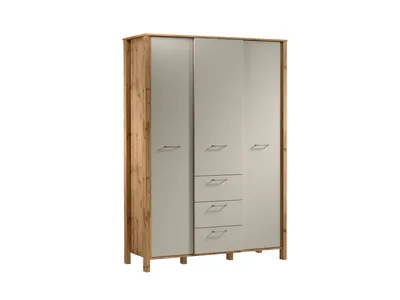 Produktbild von Gala-Möbel Kleiderschrank 3D3S Eiche Wotan/Beige mit 3 Schubladen