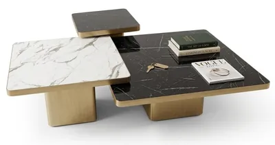 Immagine prodotto di Elegante set di 3 tavolini da salotto in stile moderno