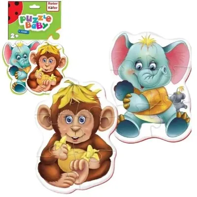 Produktbild von Schaumstoffpuzzle mit Affe und Elefant – Roter Kafer